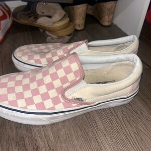 Dusty pink checkered vans